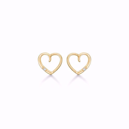 Guld & Sølv design Ørering i 14kt Guld med 0,01ct brillant 8350/5/14