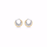 Guld & Sølv Design Øreringe I 14Kt Guld Og Hvidguld Med 0,04Ct Brillant 8396/5/14