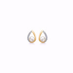 Guld & Sølv Design Ørering i 8kt Guld med en Ferskvandsperle og Zirkonia 8399/5/08