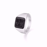 Guld & Sølv Design Ring i Stål med Onyx 2643