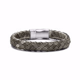 Guld & Sølv Design Armbånd i Grå Læder til Mænd 7FB-0645