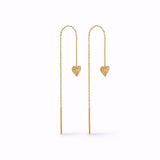 Guld & Sølv Design Øreringe et Hjerte der hænger i en lang kæde 5693/08