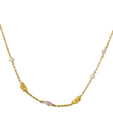 Guld & Sølv design Halskæde i Forgyldt Sølv med forskellige perler  81027/45
