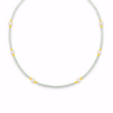 Guld & Sølv Design Halskæde i CO88 IP belagt Stål med Prehnite og hvide Perler 8CN-26485