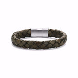 Guld & Sølv Design Armbånd i Brun Læder til Mænd med Stål Lås  7FB-0647