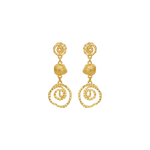 Maanesten Øreringe i Forgyldt Sølv formet med Spiraler og Muslingeskaller 10117A