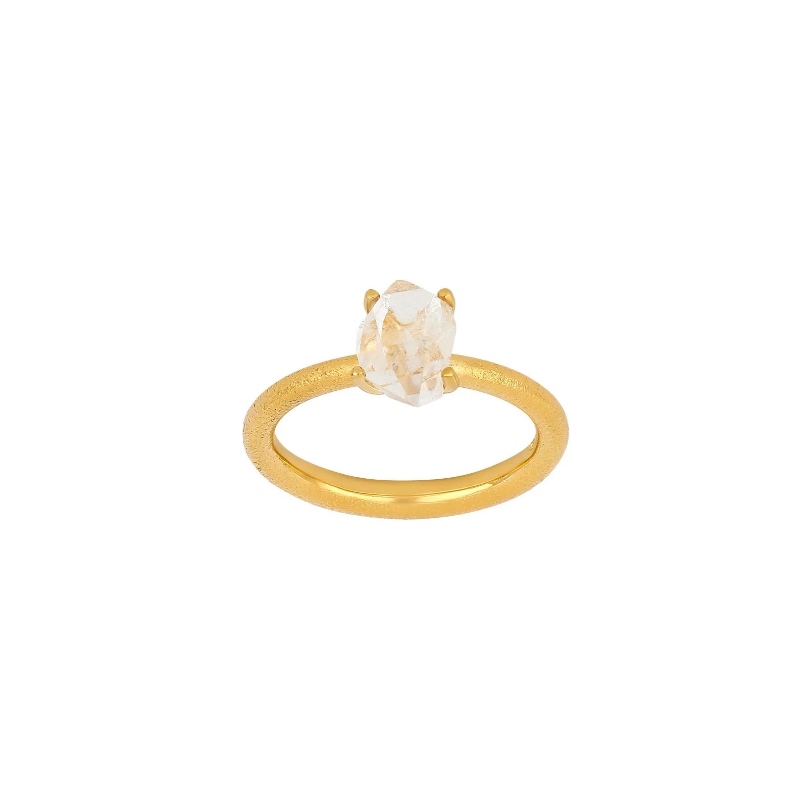 Nordahl Andersen Ring i Forgyldt Sølv med en Herkimer-diamant  10120335956