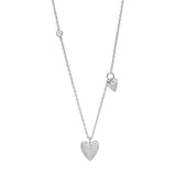 Nordahl Andersen Halskæde i Rhodineret Sølv med 2 hjerter og Zirkon 20600140900