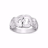 Guld & Sølv Design Ring i Sølv med bismark mønster  2082/2