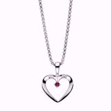 Guld & Sølv Design Vedhæng i Sølv formet som et Hjerte med en Rubin  30049
