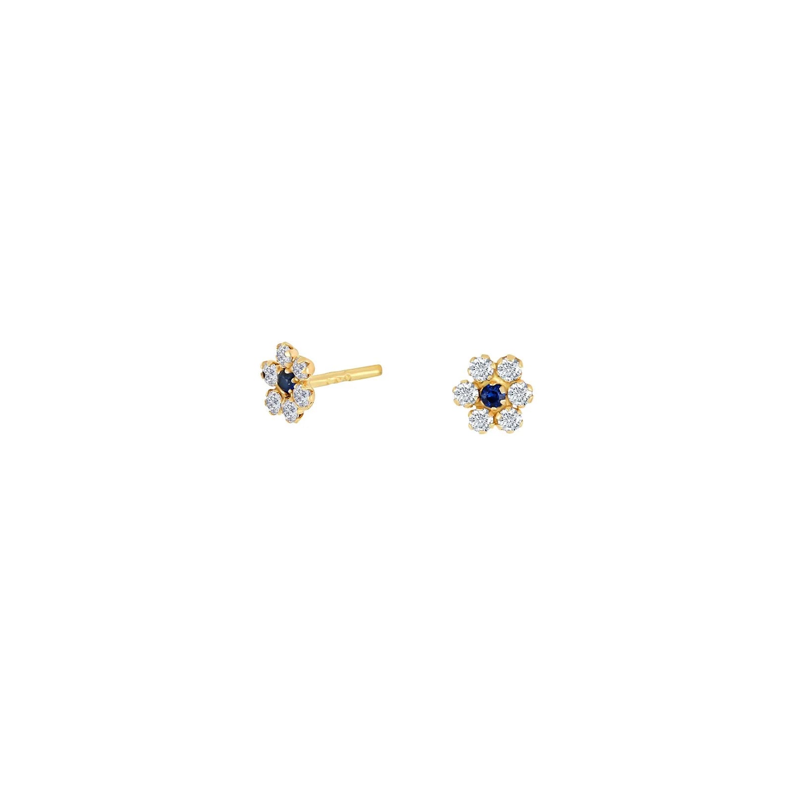 Nordahl Andersen Øreringe i 8kt Guld med syntetisk Safir og Zirkon  30170240316