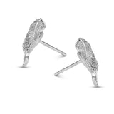 Spirit Icons Ørering i Rhodineret Sølv formet som et Blad  41681