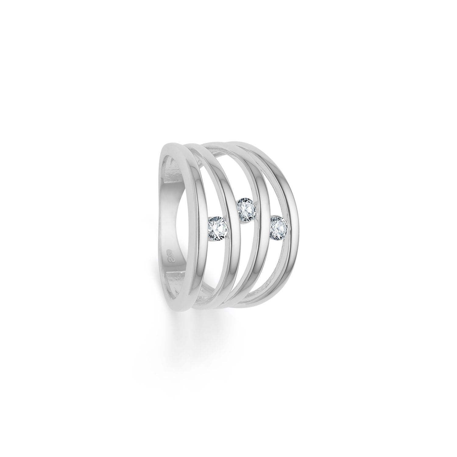 Randers Sølv Ring i Rhodineret Sølv med Zirkon  501508