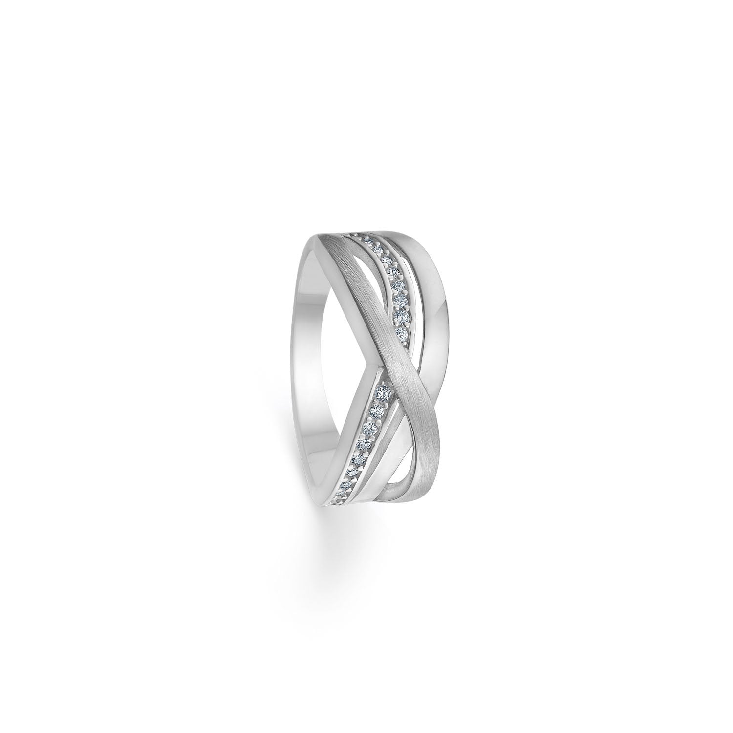 Randers Sølv Ring i Rhodineret Sølv med Zirkon 501708