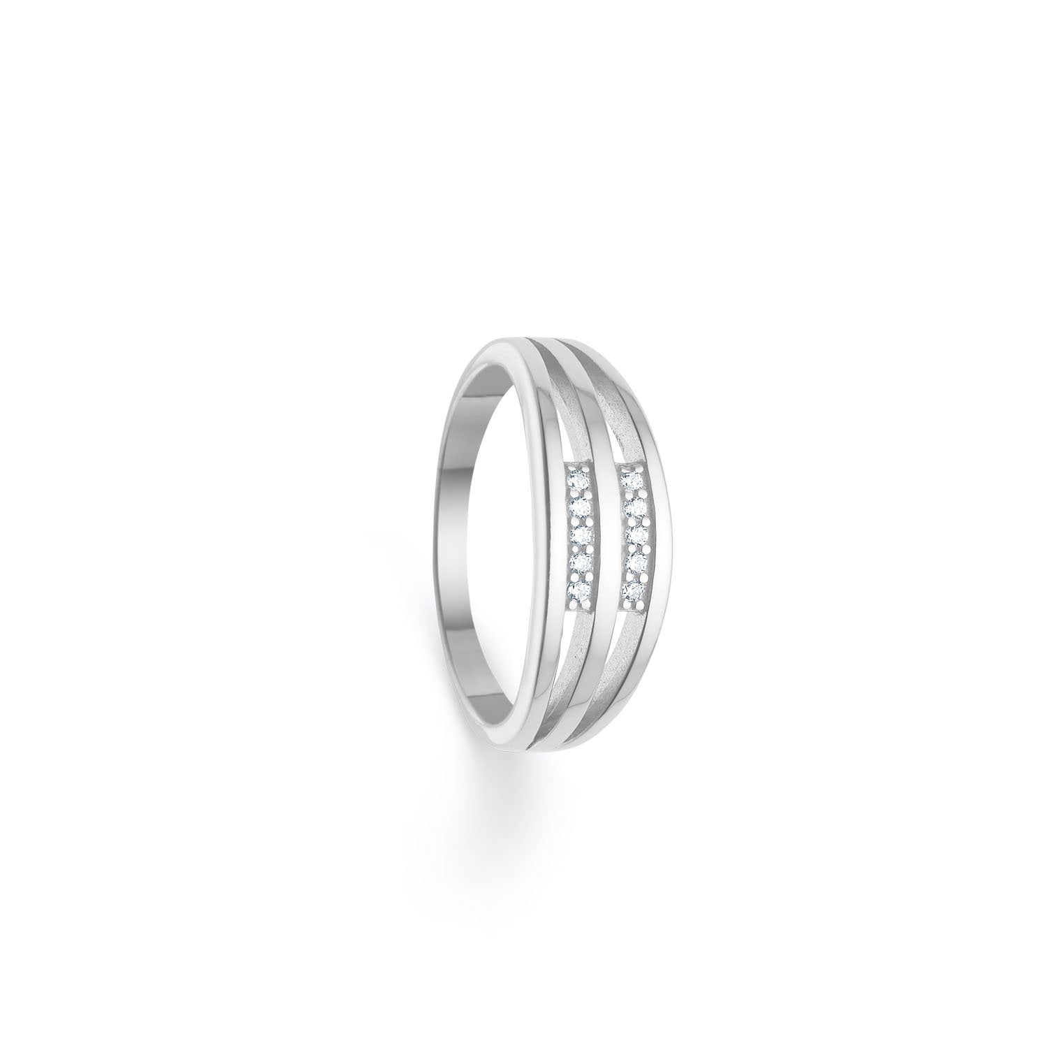 Randers Sølv Ring i Rhodineret Sølv med Zirkon  502508