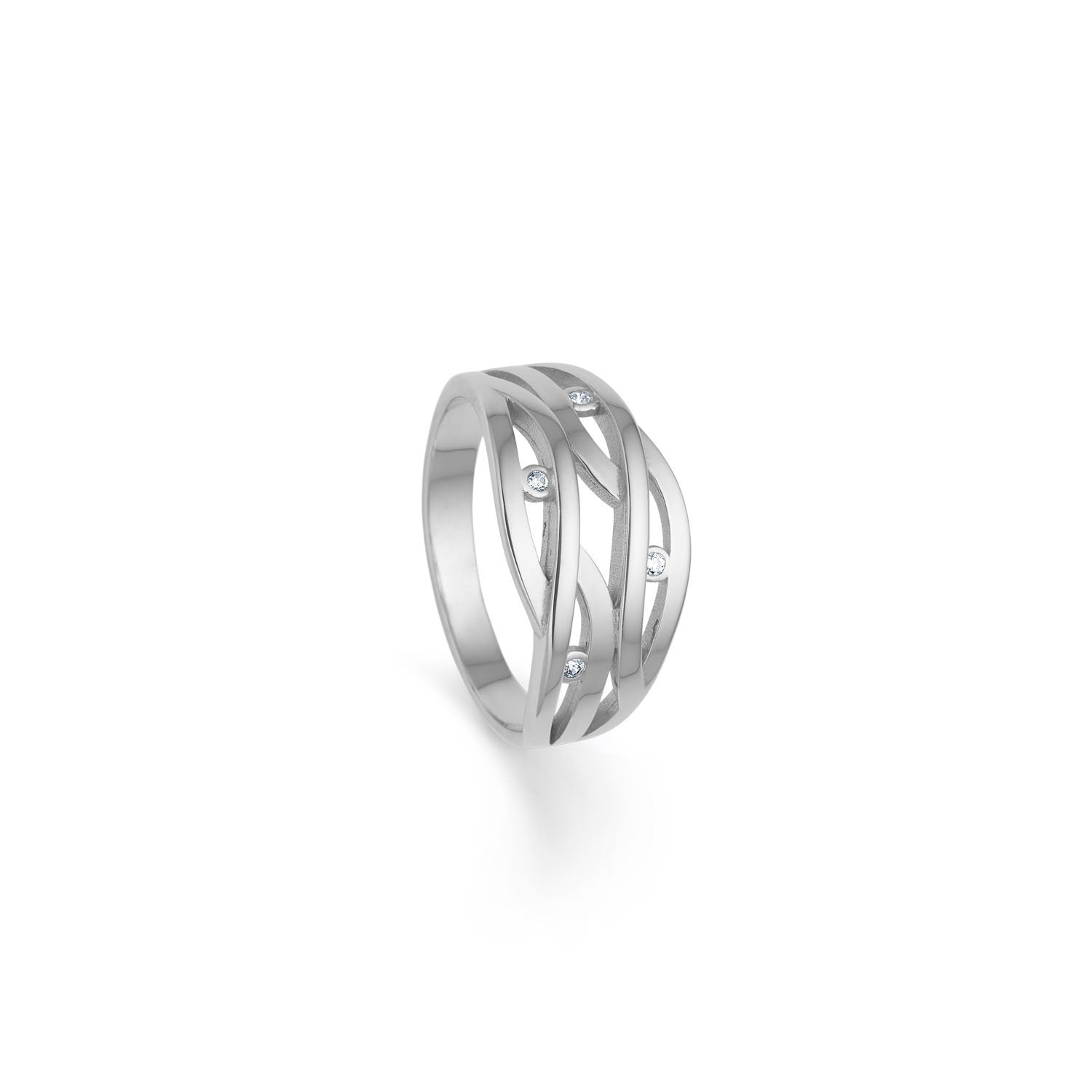 Randers Sølv Ring i Rhodineret Sølv med Zirkon 502808