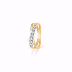 Guld & Sølv Design Ring i 8kt Guld med Zirkoner  6447/08
