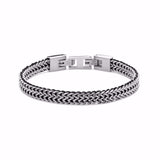 Guld & Sølv Design Armbånd i Stål en Sildebenskæde til Herre 7FB-0824