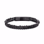 Guld & Sølv Design Armbånd med Stål, Agat og Lava til Mænd  7FB-0738