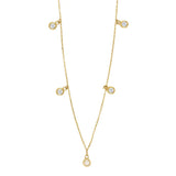 Nordahl Andersen Halskæde i 8kt Guld med 5 små Zirkoner i rørfatning 80832200300