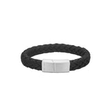 Nordahl Andersen Armbånd i Sort Læder med Stål Lås 80970339123