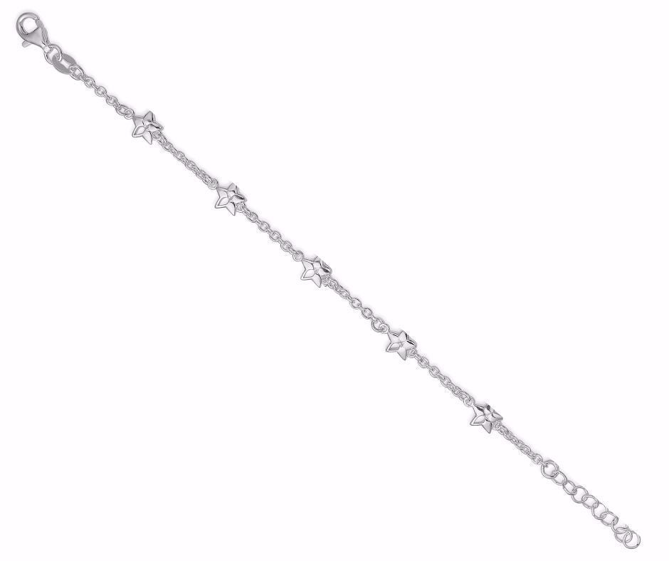 Guld & Sølv Design Armbånd i Sølv med Blomster til de små piger  81006