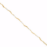 Guld & sølv Design Armbånd i Forgyldt Sølv med Ferskvandsperler 81047