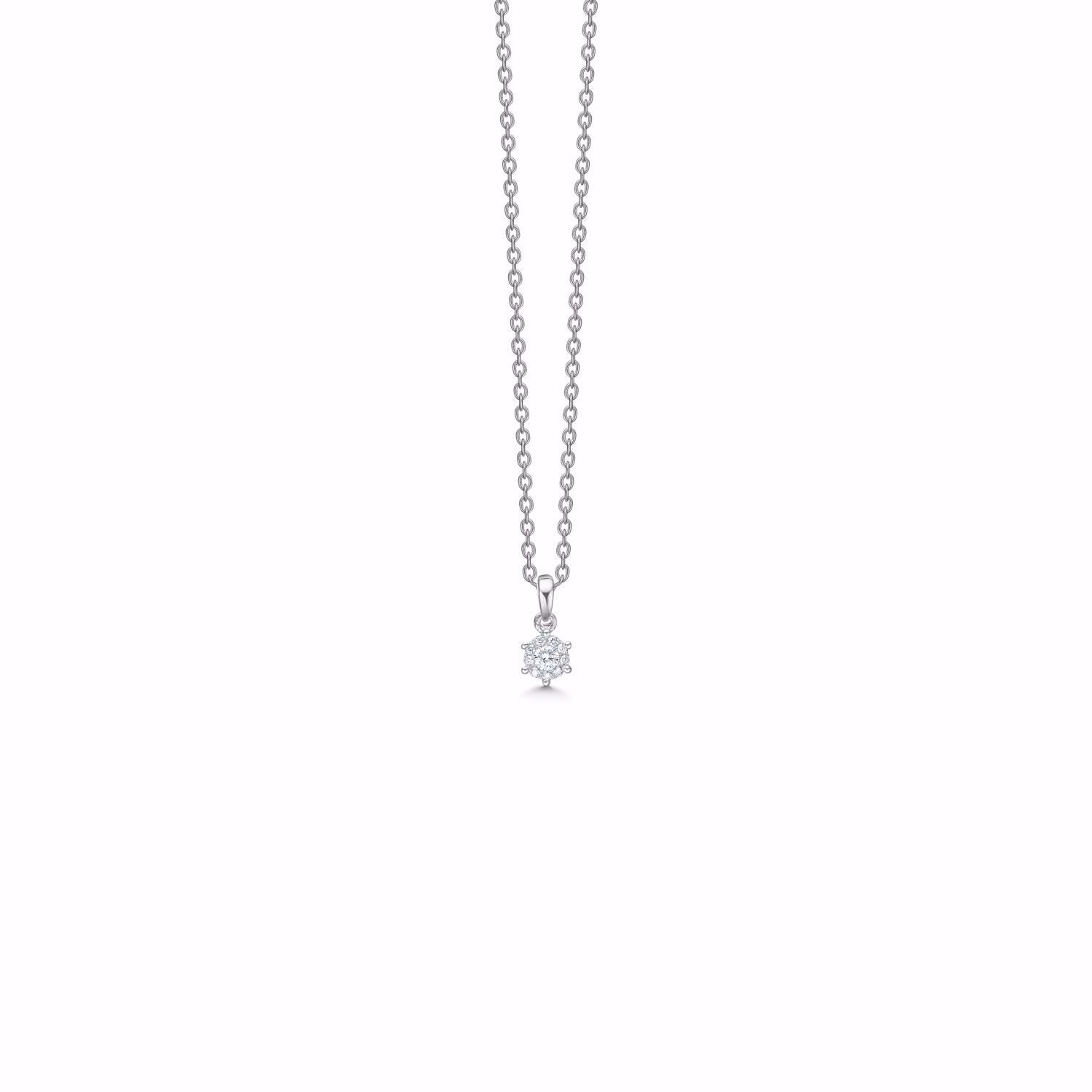 Guld & Sølv Design Vedhæng i 14kt Hvidguld med Diamanter  8321/7/14HV