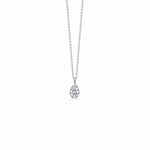 Guld & Sølv Design Vedhæng i 14kt Hvidguld med Brillanter incl. en Rhodineret Sølv Halskæde 8437/7/14HV