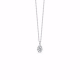 Guld & Sølv Design Vedhæng i 14kt Hvidguld med Brillanter incl. en Rhodineret Sølv Halskæde 8437/7/14HV