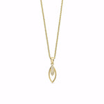 Guld & Sølv Design Vedhæng i 8kt Guld med Zirkon incl. Forgyldt Sølv Halskæde 8481/7/08