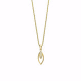 Guld & Sølv Design Vedhæng i 8kt Guld med Zirkon incl. Forgyldt Sølv Halskæde 8481/7/08