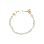 Maanesten Armbånd med Prehnite Sten og en Sommerfugl i Forgyldt Sølv 8696A