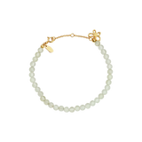 Maanesten Armbånd med Prehnite Sten og en Sommerfugl i Forgyldt Sølv 8696A