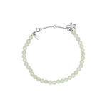 Maanesten Armbånd med Prehnite Sten og en lille Rhodineret Sølv Sommerfugl 8696C