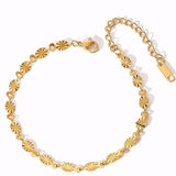 Guld & Sølv Design Armbånd i IP Guldbelagt Stål med Blomster 8CB-91366
