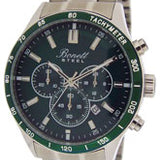Bonett Herreur i Stål med Grøn Skive og Krans, der har Tachymeter 1518G