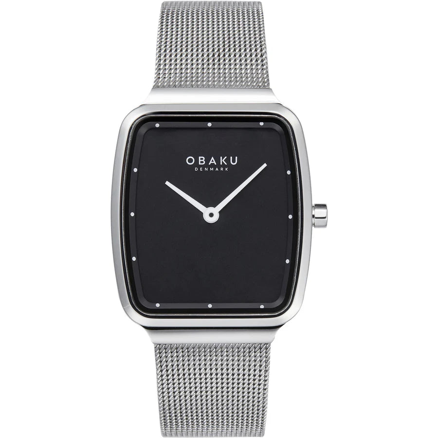 Obaku Dameur i Stål med sort skive   V267LXCBMC