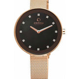 Obaku  Dameur i Rosa Stål med Brun Urskive  V161LXVNMV