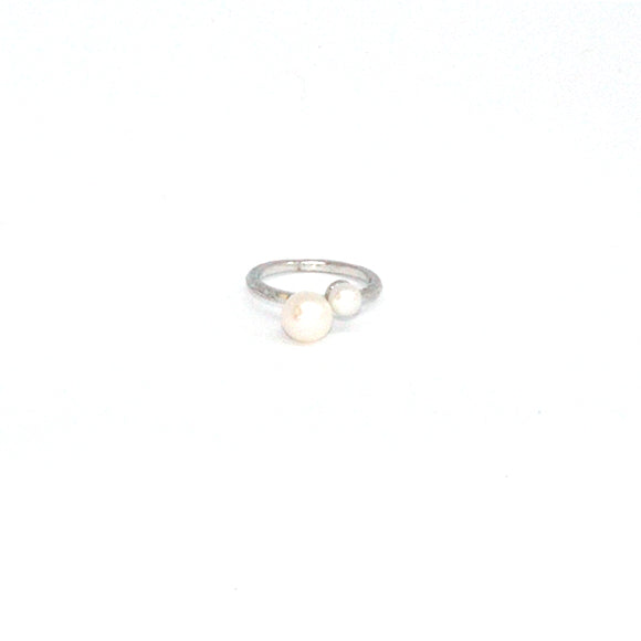 Heiring Pearls Ring Sølv Rhodineret M. Perle 29-8-66Rh