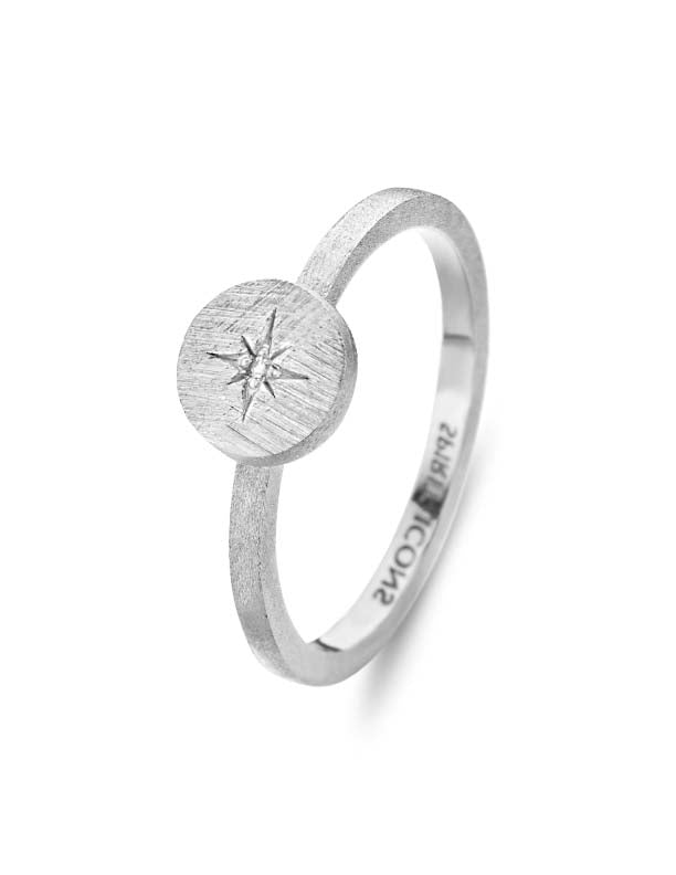 Spirit Icons North Star Ring Rhodineret Sølv Med 0,01 Diamant 53111