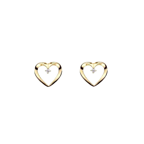 Guld & Sølv Design Ørering 14Kt. Guld Med 0,01Ct Diamant 5544/14