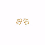 Guld & Sølv Design Ørering I 8Kt Guld Med Dobbelt Hjerter 5634/08