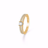 Guld & Sølv Design Ring I 8Kt Guld Med Zirkonia 6389/08