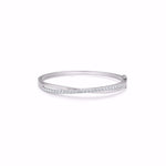 Guld & Sølv Design Armbånd I Rhodineret Sølv Med Zirkonia 8039