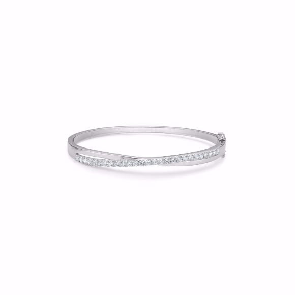Guld & Sølv Design Armbånd I Rhodineret Sølv Med Zirkonia 8039