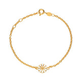 Lund Marguerit Armbånd Med Marguerit I Forgyldt Sølv, Hvid Emalje 901009-M