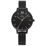 Obaku Dameur Sort Lænke/Krans/Skive Med Rosa Tal V209Lxbbmb
