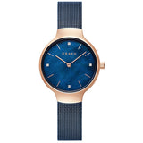 Obaku Dameur Blå Lænke/Skive Rosakrans Med Sten V241Lxvlml