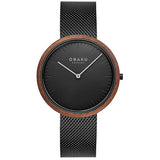 Ole Brix Obaku Herreur Med Trækrans, Safir Glas Og Sort Lænke V245Gxbbmb